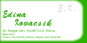 edina kovacsik business card